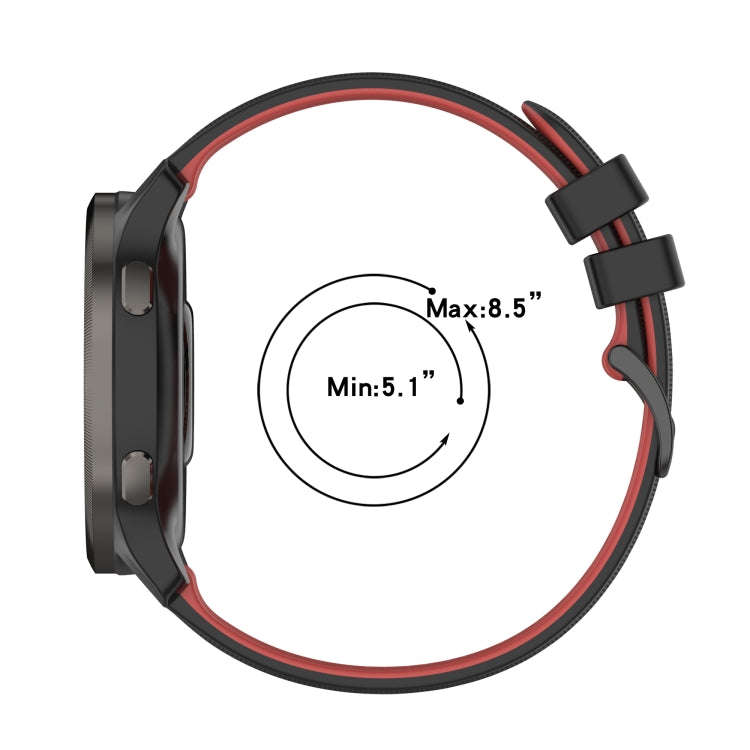 For Suunto 5 Peak Small Plaid Texture Two-color Silicone Watch Band(Navy Blue White)
