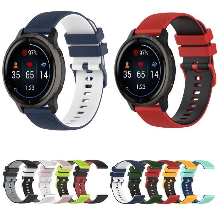 For Suunto 5 Peak Small Plaid Texture Two-color Silicone Watch Band(Red Black)