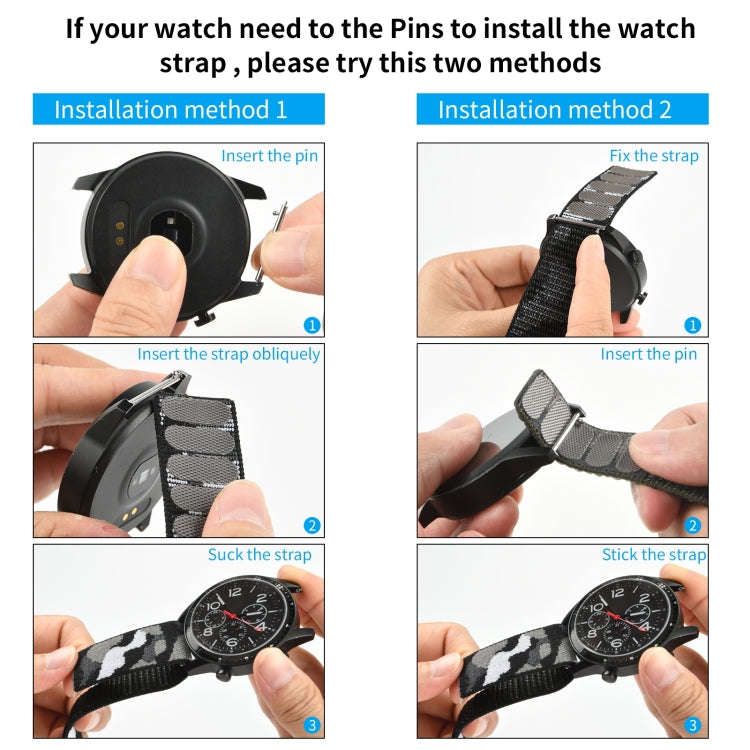For Garmin Fenix 7 Hook And Loop Fastener Nylon Watch Band(Grey Camouflage)