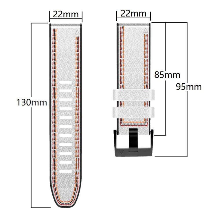For Garmin Fenix 7 Tricolor Stitching Silicone Leather Watch Band(Coffee)