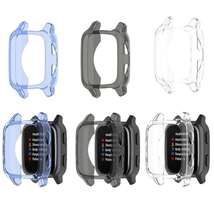 For Garmin Venu Sq 2 Half-cover TPU Watch Case(Transparent Blue)