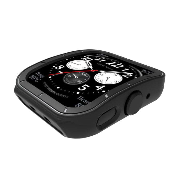 For OPPO Watch 3 TPU Half-cover Hollowed Watch Case with scale(Black Red)