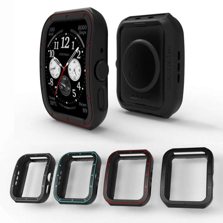 For OPPO Watch 3 TPU Half-cover Hollowed Watch Case with scale(Black Red)