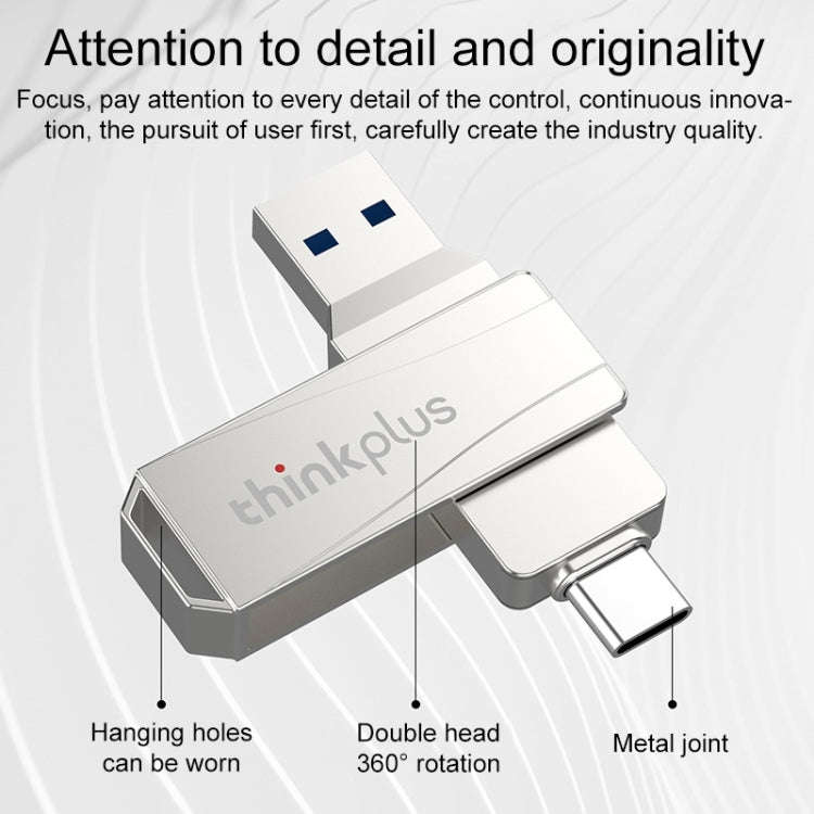 Lenovo Thinkplus MU252 USB 3.1 + USB-C / Type-C Flash Drive, Memory:32GB (Silver)