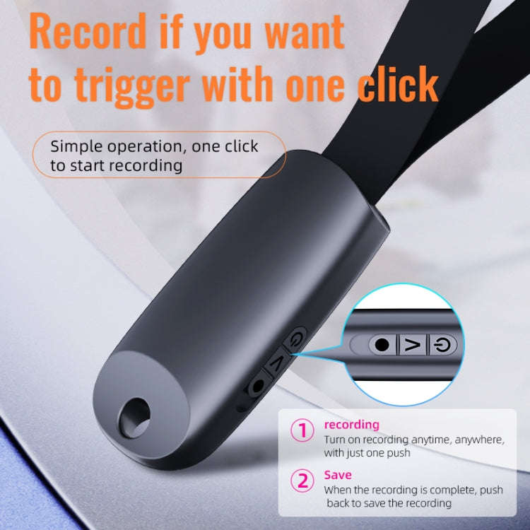 JNN S26 Smart Digital Noise Canceling Voice Recorder with Lanyard, Capacity:16GB(Black)