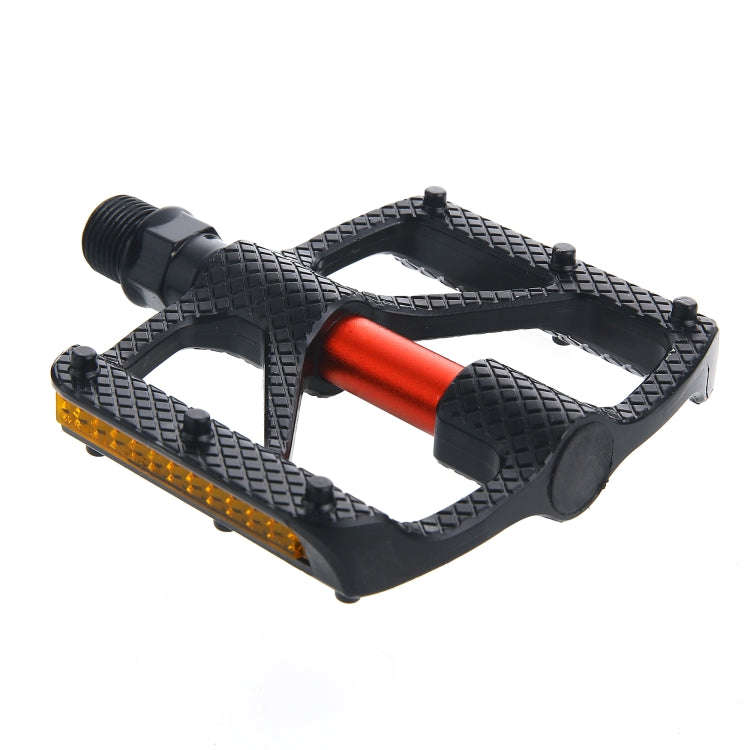 B610 1 Pair Mountain Bicycle Carbon Fiber Palin Bearing Pedals(Red)