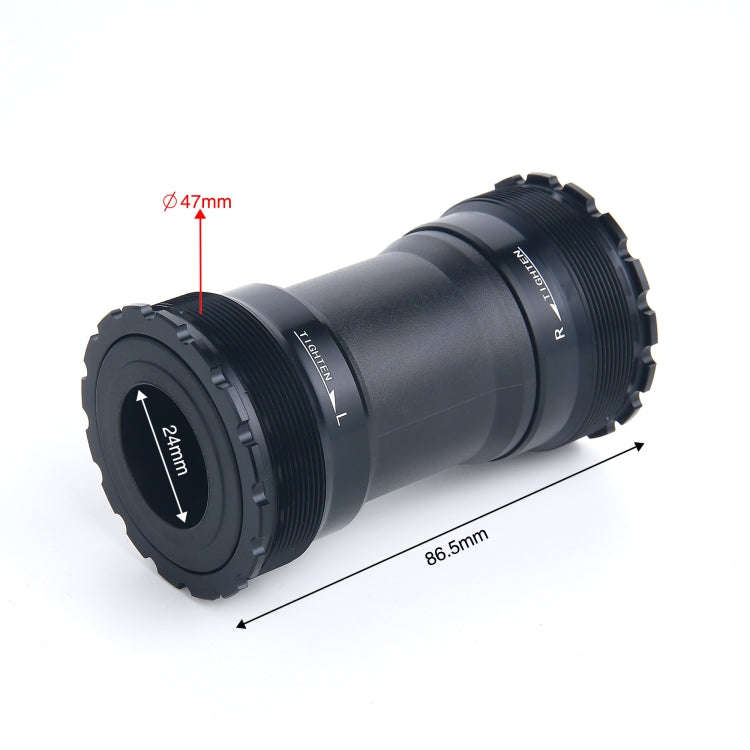 T47B24 Bottom Bracket Fits 86.5mm Width of Bicycle Frame(Black)