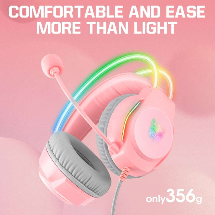 X26 USB+3.5mm RGB Wired Gaming Headset(Pink)
