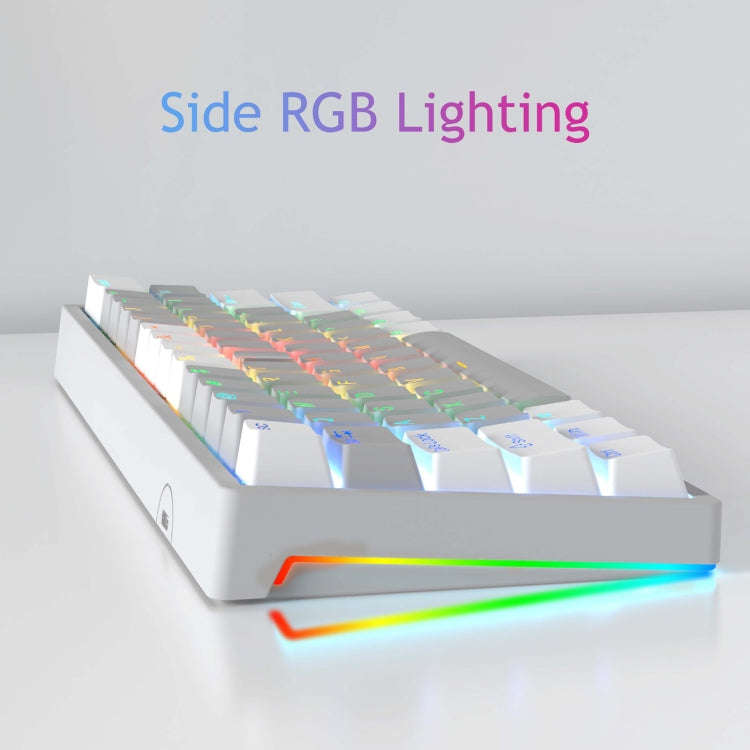 AULA F3261 Type-C Wired Hot Swappable 61 Keys RGB Mechanical Keyboard(White Grey Green Shaft)