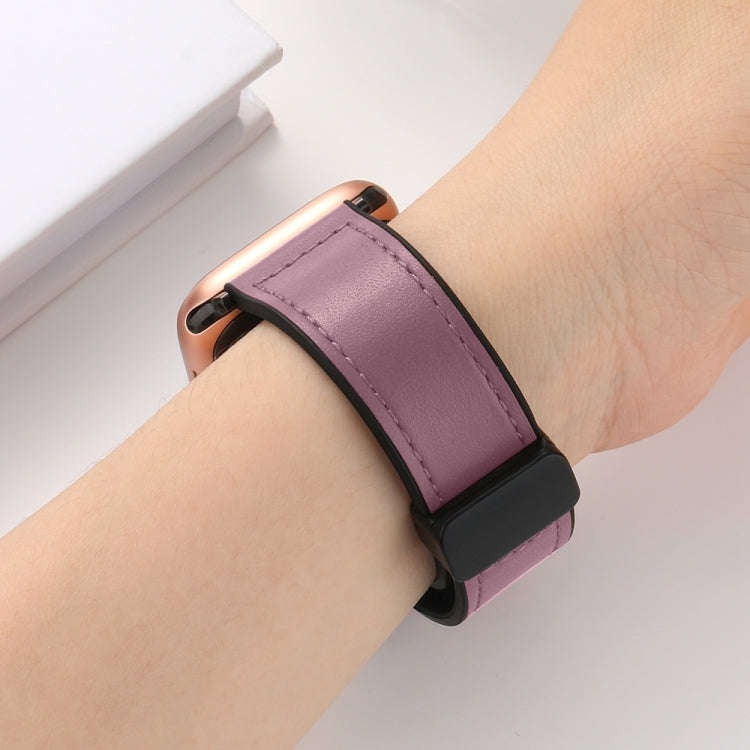 Magnetic Folding Silicone Leather Watch Band For Apple Watch Series 9&8&7 41mm / SE 3&SE 2&6&SE&5...