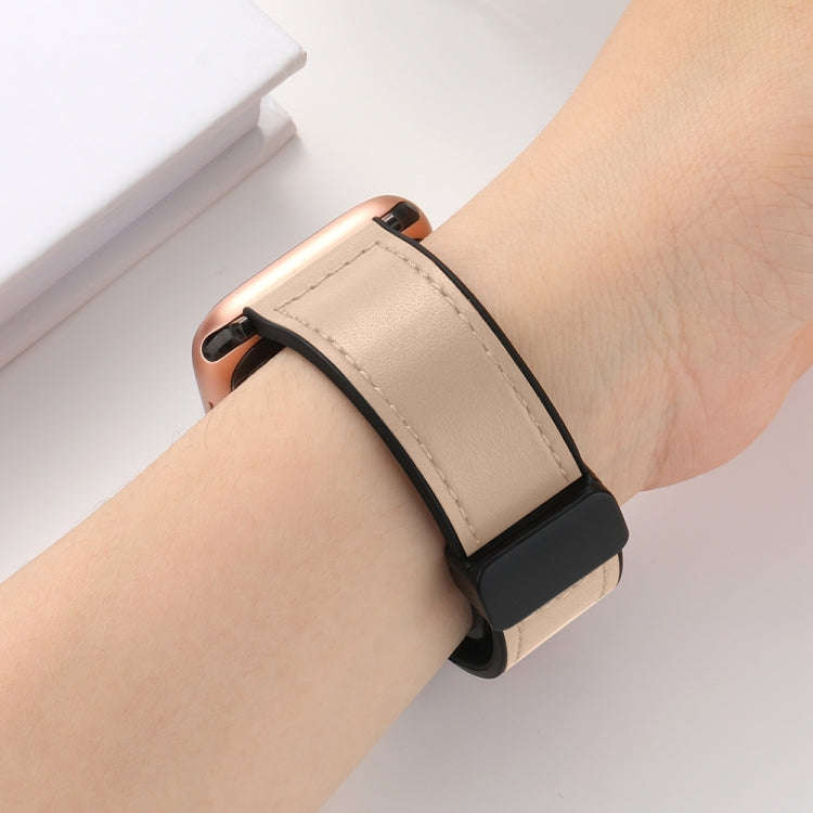 Magnetic Folding Silicone Leather Watch Band For Apple Watch Series 9&8&7 41mm / SE 3&SE 2&6&SE&5...