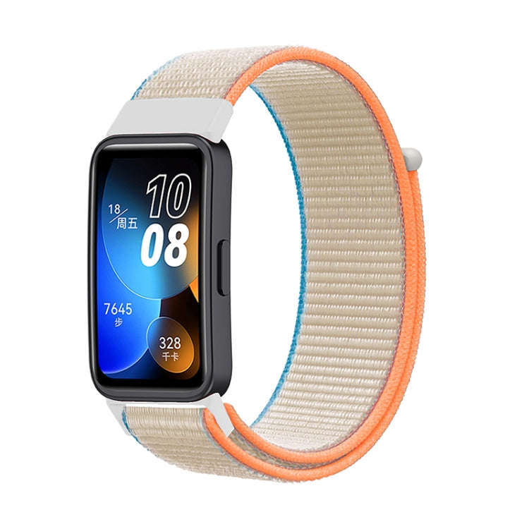 For Huawei Band 8 16mm Woven Nylon Loop Watch Band(Milky White)