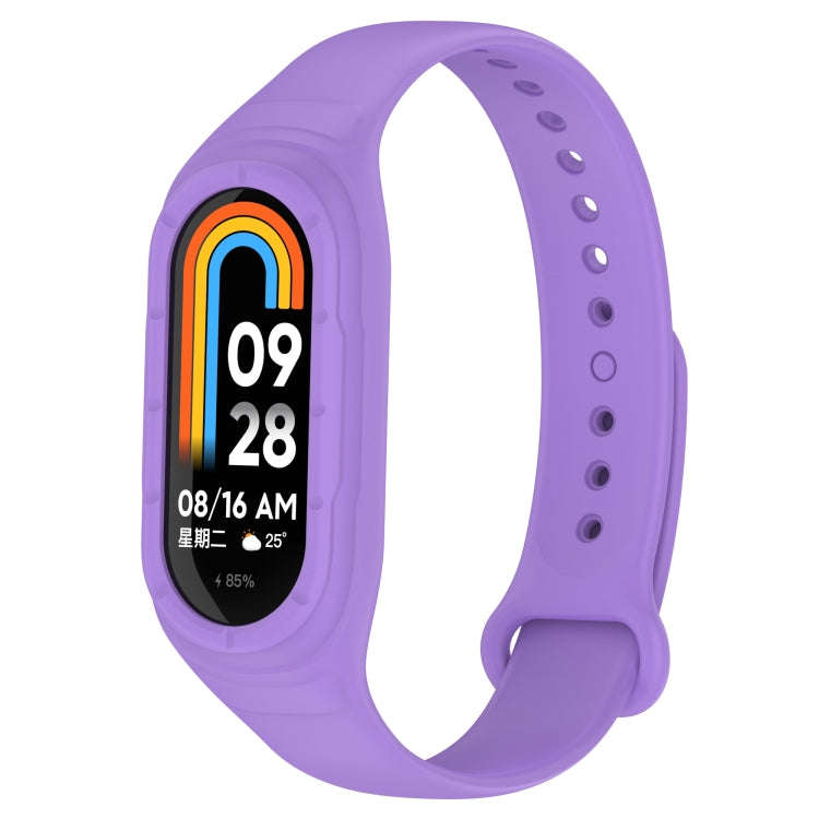 For Xiaomi Mi Band 8 Integrated Silicone Replacement Watch Band(Purple)