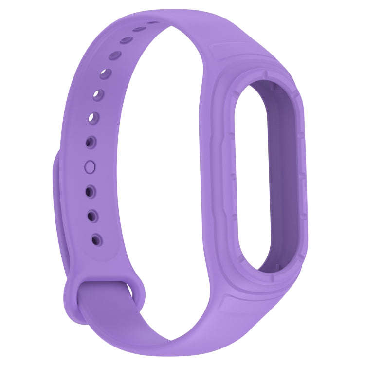 For Xiaomi Mi Band 8 Integrated Silicone Replacement Watch Band(Purple)