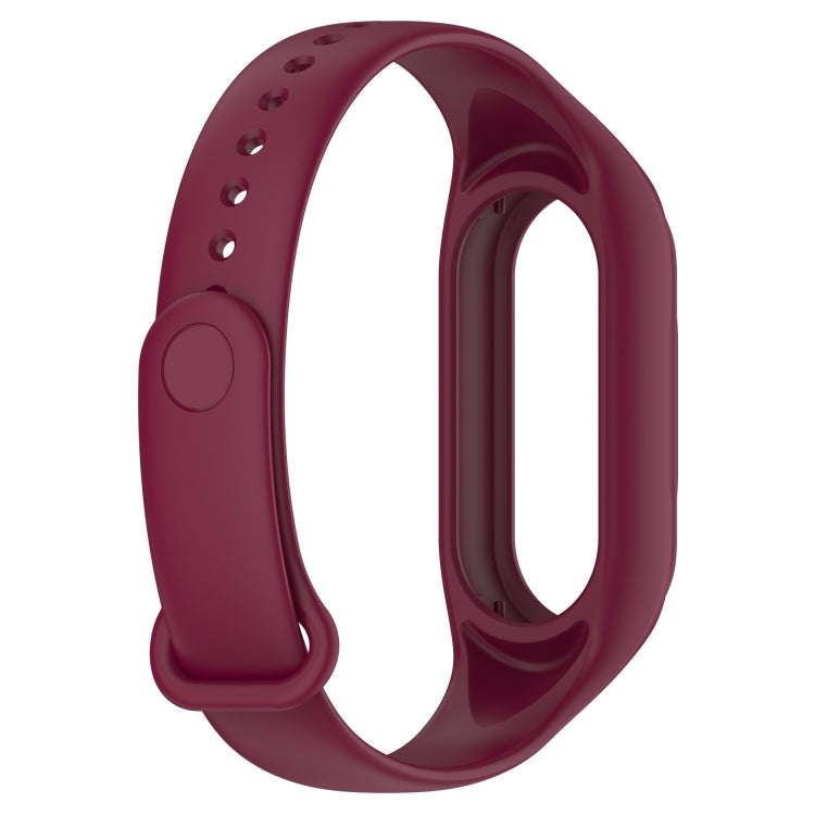 For Xiaomi Mi Band 8 Integrated Silicone Replacement Watch Band(Wine Red)