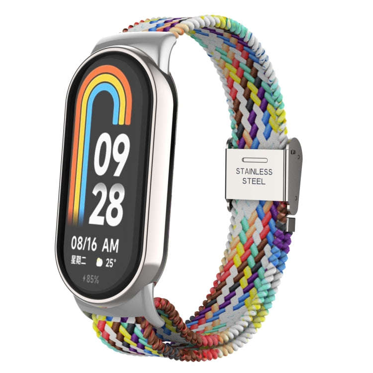 For Xiaomi Mi Band 8 Metal Head + Adjustable Nylon Braided Steel Buckle Watch Band(Color)
