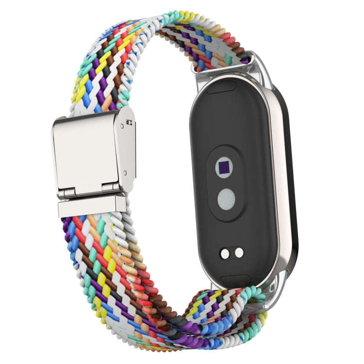 For Xiaomi Mi Band 8 Metal Head + Adjustable Nylon Braided Steel Buckle Watch Band(Color)