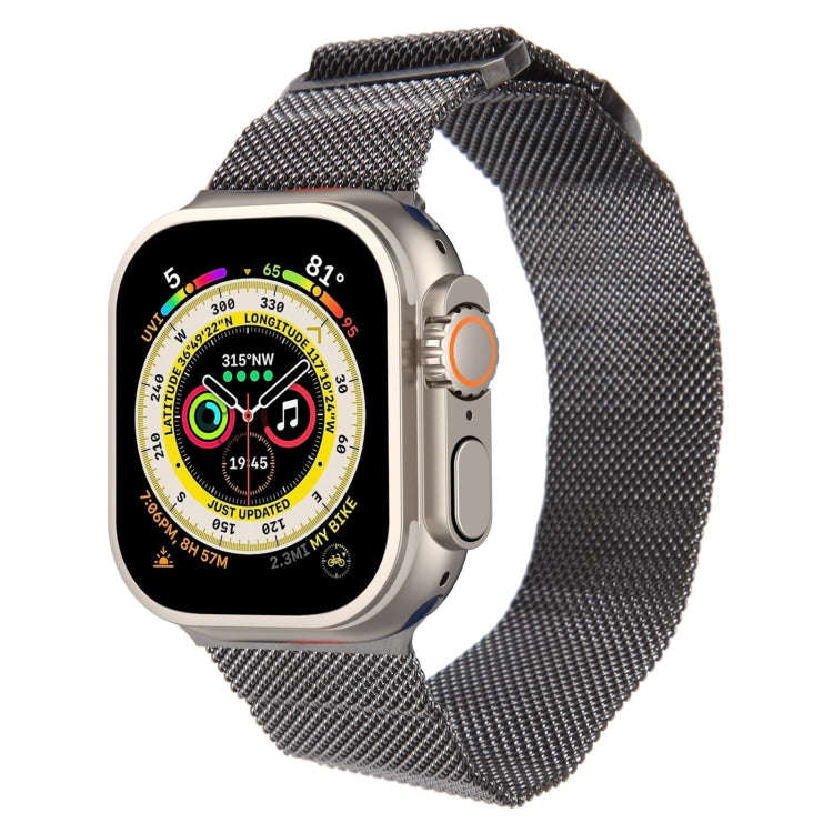 For Apple Watch Ultra 49mm Milanese Metal Magnetic Watch Band(Gunmetal)