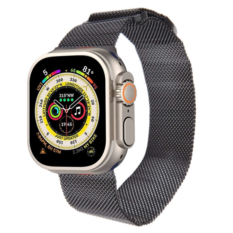For Apple Watch Ultra 49mm Milanese Metal Magnetic Watch Band(Black)