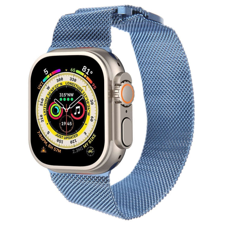 For Apple Watch Ultra 49mm Milanese Metal Magnetic Watch Band(Blue)