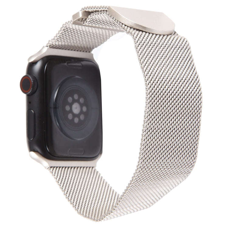 For Apple Watch SE 2022 44mm Milanese Metal Magnetic Watch Band(Starlight)