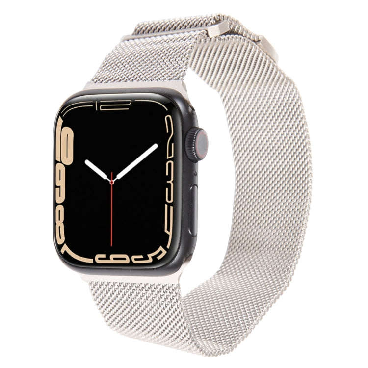 For Apple Watch SE 2022 44mm Milanese Metal Magnetic Watch Band(Starlight)