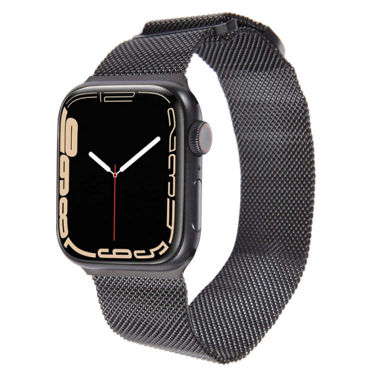 For Apple Watch SE 2022 44mm Milanese Metal Magnetic Watch Band(Black)