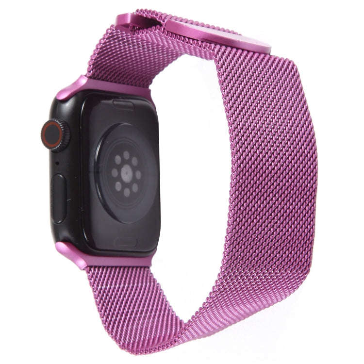 For Apple Watch SE 2022 44mm Milanese Metal Magnetic Watch Band(Purple)