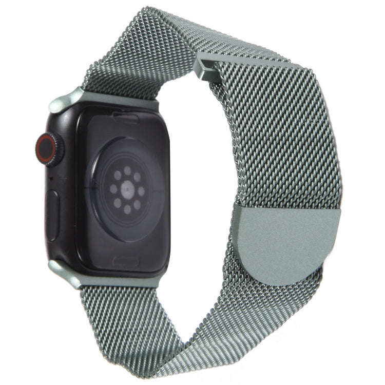 For Apple Watch 5 40mm Milanese Metal Magnetic Watch Band(Pine Green)
