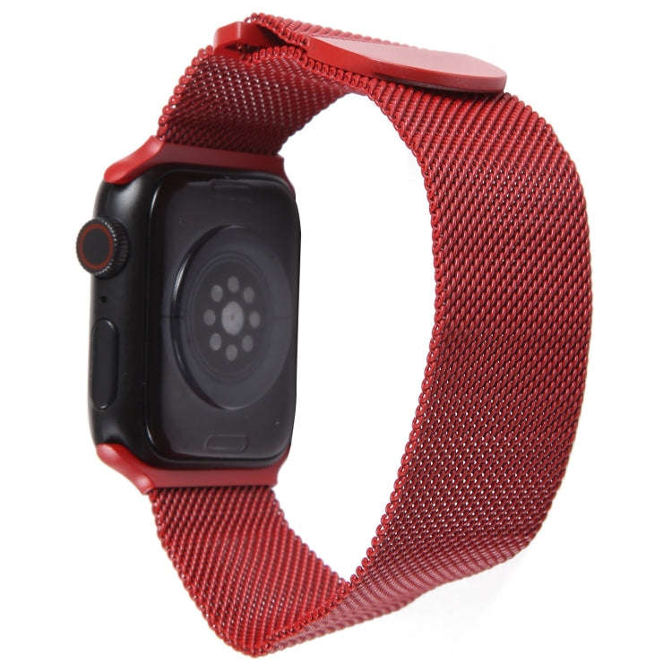 For Apple Watch 4 40mm Milanese Metal Magnetic Watch Band(Red)