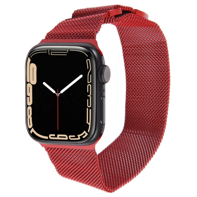 For Apple Watch 4 40mm Milanese Metal Magnetic Watch Band(Red)