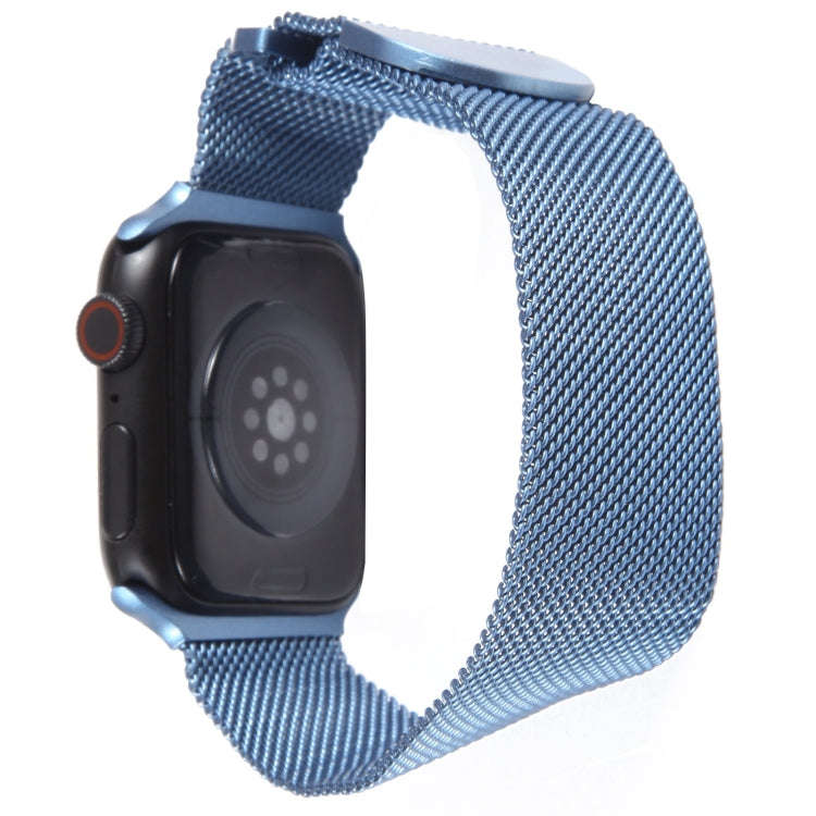 For Apple Watch 4 44mm Milanese Metal Magnetic Watch Band(Blue)