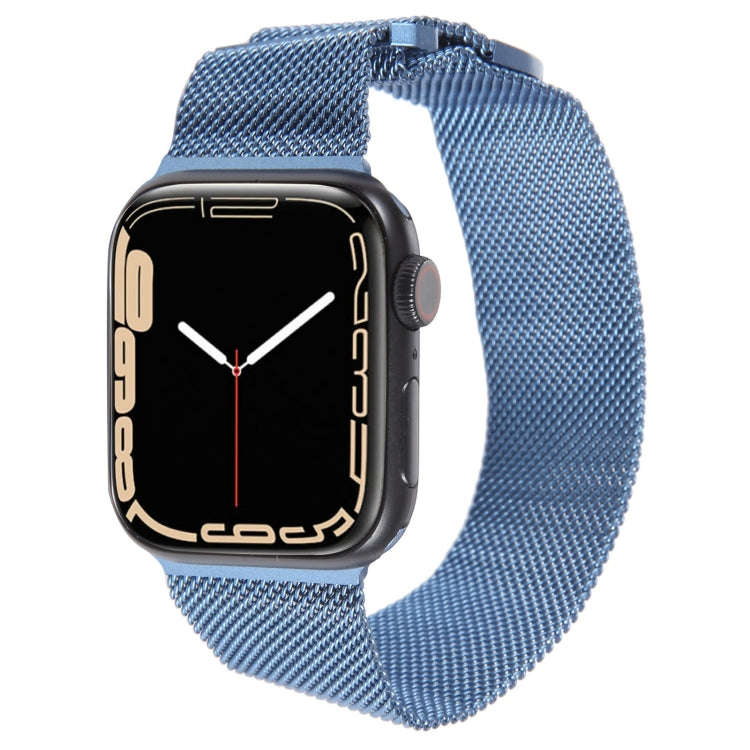 For Apple Watch 4 44mm Milanese Metal Magnetic Watch Band(Blue)