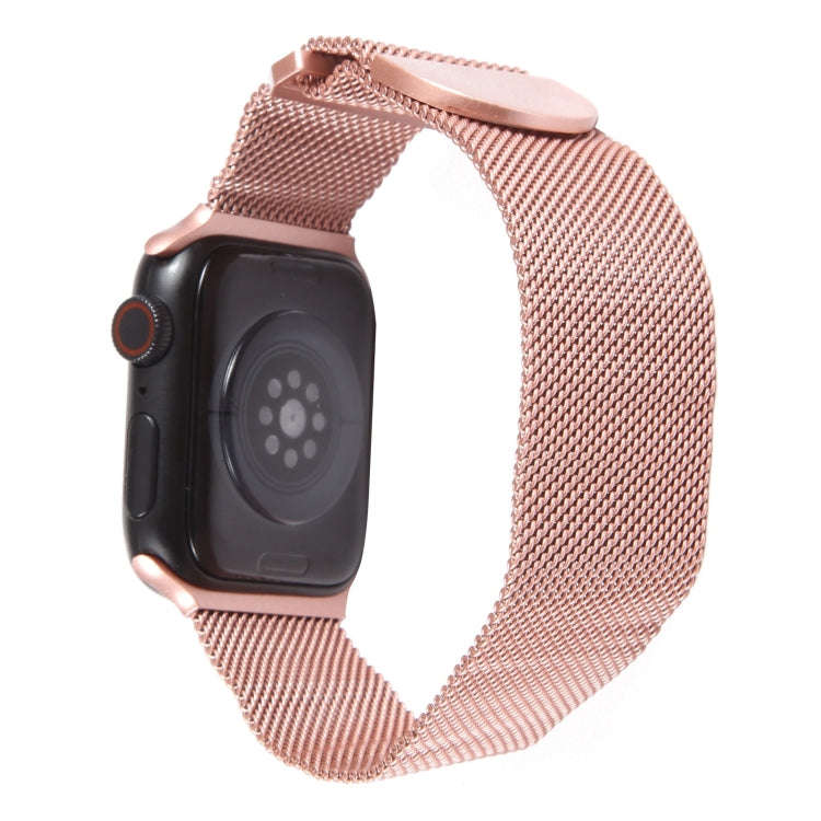 For Apple Watch 4 44mm Milanese Metal Magnetic Watch Band(Pink)