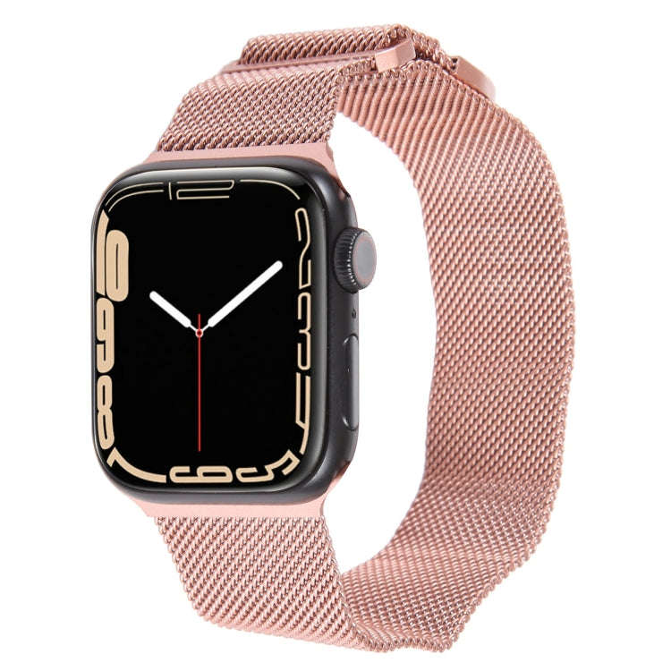 For Apple Watch 4 44mm Milanese Metal Magnetic Watch Band(Pink)