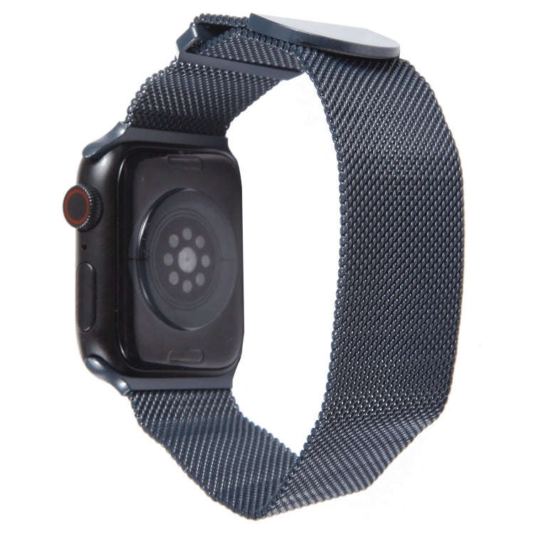 For Apple Watch 3 38mm Milanese Metal Magnetic Watch Band(Midnight Blue)