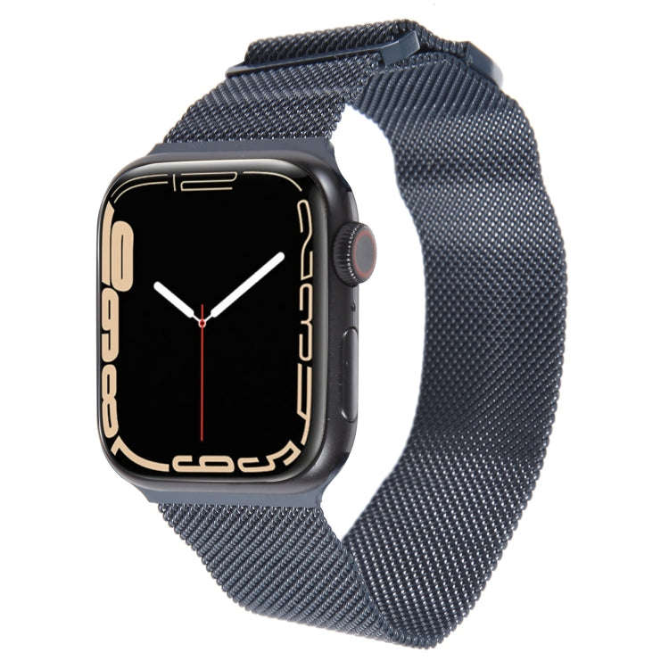 For Apple Watch 3 38mm Milanese Metal Magnetic Watch Band(Midnight Blue)