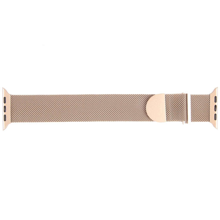 For Apple Watch 3 38mm Milanese Metal Magnetic Watch Band(Retro Gold)