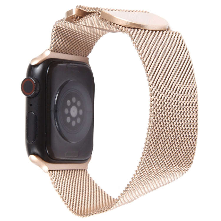 For Apple Watch 3 38mm Milanese Metal Magnetic Watch Band(Retro Gold)