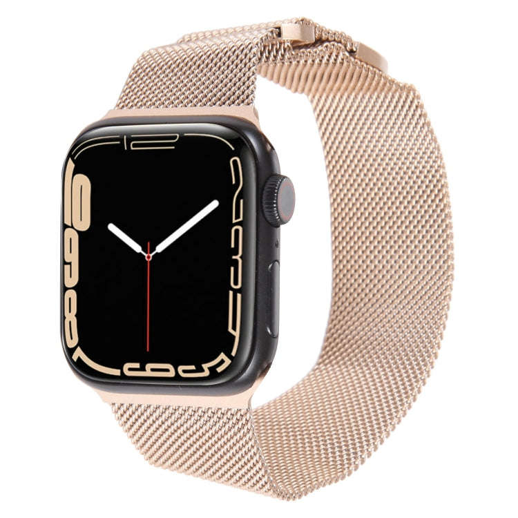 For Apple Watch 3 38mm Milanese Metal Magnetic Watch Band(Retro Gold)