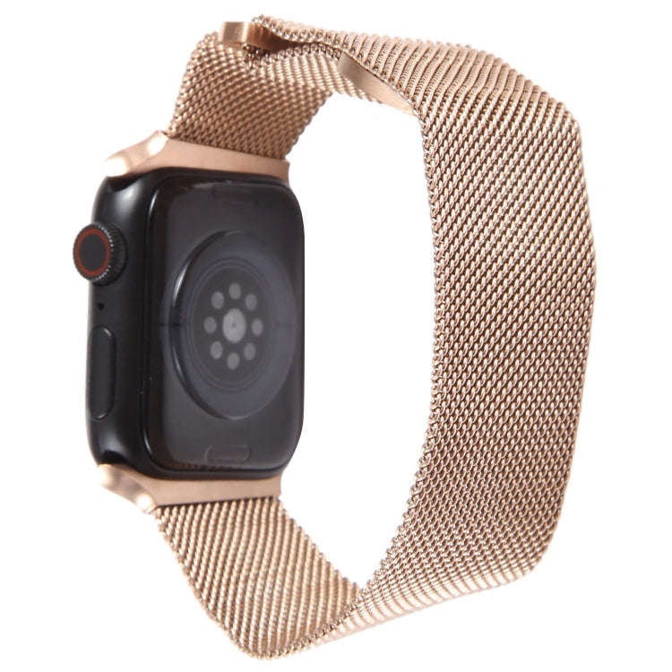 For Apple Watch 3 38mm Milanese Metal Magnetic Watch Band(Rose Gold)