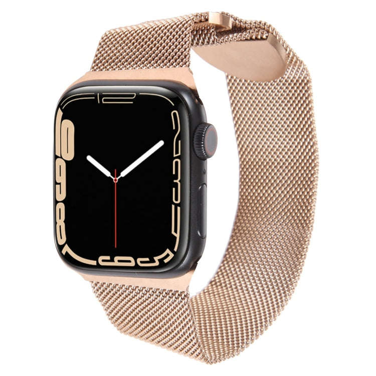 For Apple Watch 3 38mm Milanese Metal Magnetic Watch Band(Rose Gold)