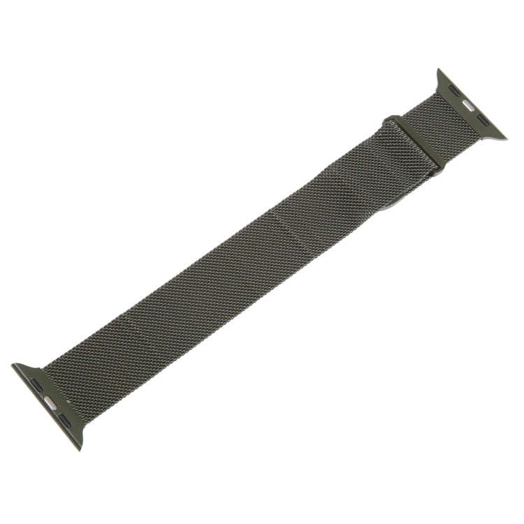 For Apple Watch 42mm Milanese Metal Magnetic Watch Band(Army Green)
