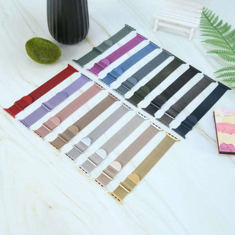 For Apple Watch 4 44mm Milanese Metal Magnetic Watch Band(Starlight)