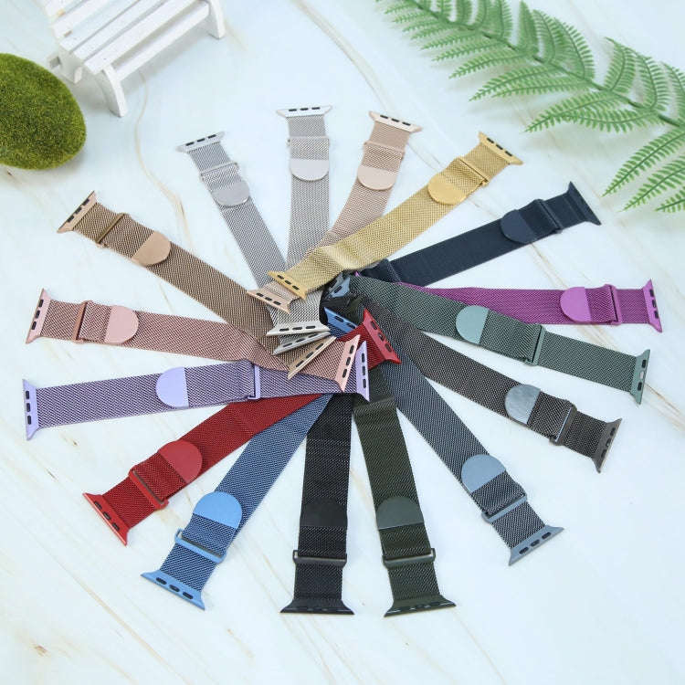 For Apple Watch 4 44mm Milanese Metal Magnetic Watch Band(Blue)