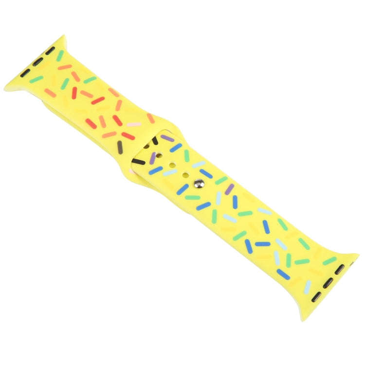 Rainbow Raindrops Silicone Watch Band For Apple Watch 3 42mm(Yellow)