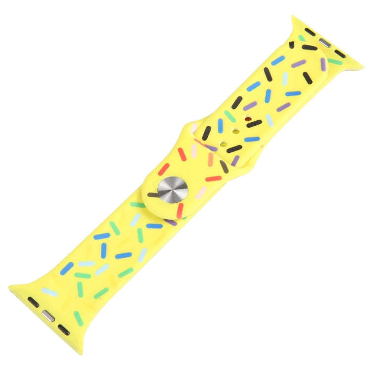 Rainbow Raindrops Silicone Watch Band For Apple Watch 3 42mm(Yellow)