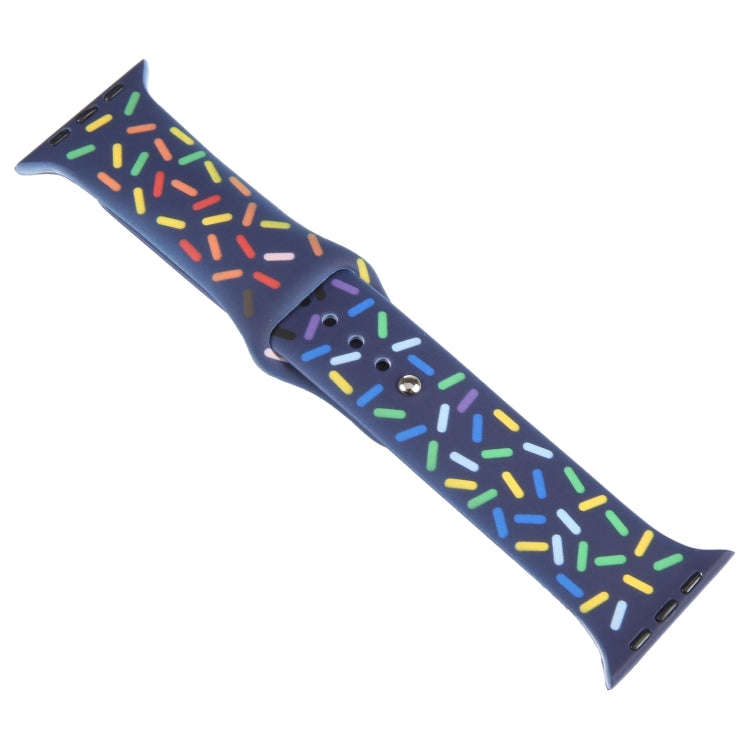 Rainbow Raindrops Silicone Watch Band For Apple Watch 3 42mm(Midnight)