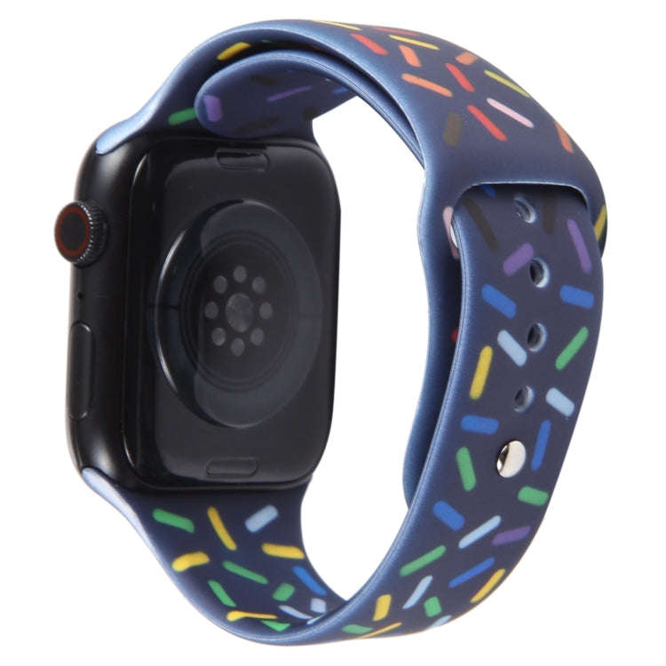 Rainbow Raindrops Silicone Watch Band For Apple Watch 3 42mm(Midnight)