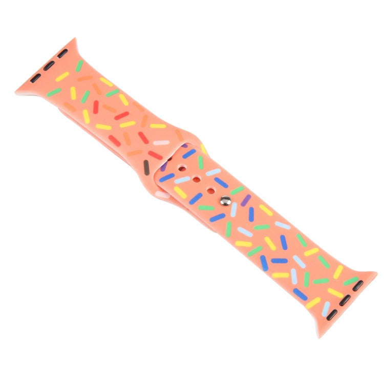 Rainbow Raindrops Silicone Watch Band For Apple Watch 3 42mm(Orange)